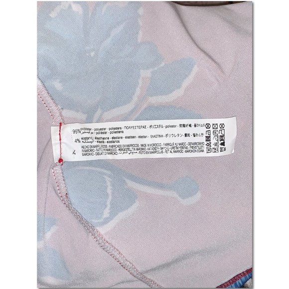 Zara Red and Blue Floral Long Sleeve Maxi Dress Size Medium NWT - Picture 10 of 10